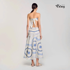 Chân váy maxi họa tiết xoắn ốc