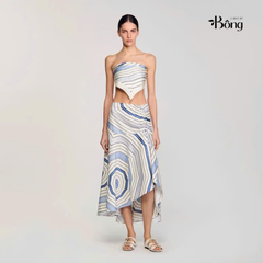 Chân váy maxi họa tiết xoắn ốc