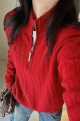 POLO RALPH LAUREN CABLE-KNIT COTTON QUARTER-ZIP SWEATER