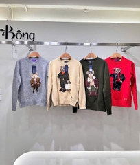 Áo len Polo PL màu da bò logo Gấu xách túi