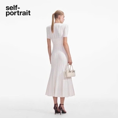 Váy len Sel-Portrait đệm vai ngắn tay 2 màu