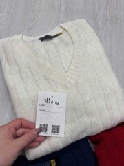 Áo len Polo Cổ V vặn thừng 5 màu