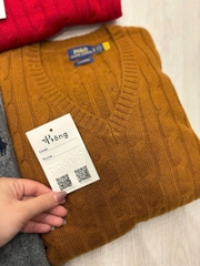 Áo len Polo Cổ V vặn thừng 5 màu