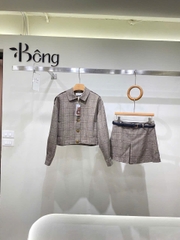 Áo khoác khaki Sel-Portrait cổ đức (tách set)
