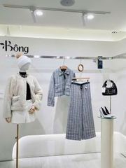 Quần Maje tweed nhũ suông (theo set có tách)