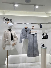 Quần Maje tweed nhũ suông (theo set có tách)