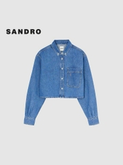 Áo denim Croptop Sandro cổ đức