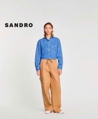 Áo denim Croptop Sandro cổ đức