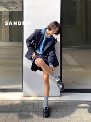 Áo denim Croptop Sandro cổ đức