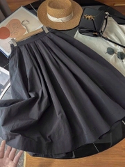 Chân váy midi COS đen dư xịn túi 2 bên