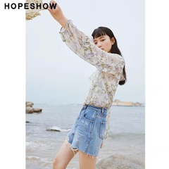 Short denim GUESS gấu tua rua