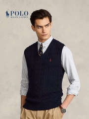 Áo gilett len Polo RL cổ V vặn thừng 2 màu