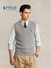 Áo gilett len Polo RL cổ V vặn thừng 2 màu