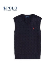 Áo gilett len Polo RL cổ V vặn thừng 2 màu