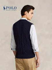 Áo gilett len Polo RL cổ V vặn thừng 2 màu
