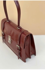 Túi Prada da trơn chữ nhật logo trắng