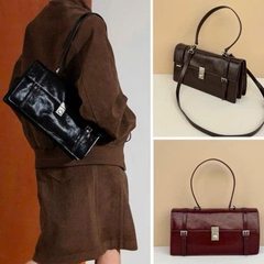 Túi Prada da trơn chữ nhật logo trắng