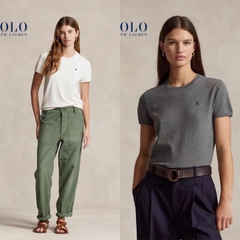 Áo len trơn Polo RL cổ tròn cộc tay 4 màu