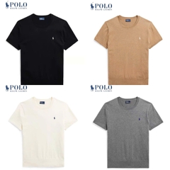 Áo len trơn Polo RL cổ tròn cộc tay 4 màu