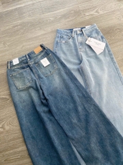 Quần denim CK dáng suông 2 màu