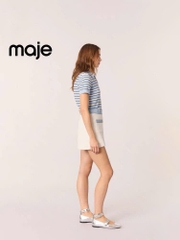 Áo Maje mtg kẻ ngang cổ bẻ kẻ xanh