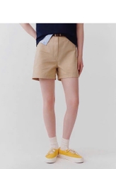 Quần short khaki CK màu beirge kèm belt co giãn 4 chiều