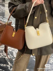Túi Celine dáng hobo da khoá vàng 3 màu Sz25X21