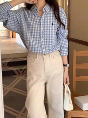 Sơ mi Polo RL kẻ cổ đức hàng tuồn auth full QR CODE