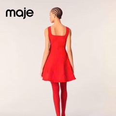 Váy dệt kim Maje đỏ dáng A xoè