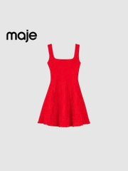 Váy dệt kim Maje đỏ dáng A xoè