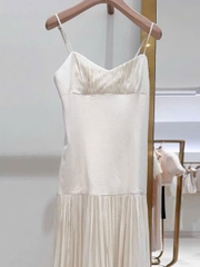 Đầm maxi phối dây hở lưng