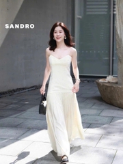 Đầm maxi phối dây hở lưng