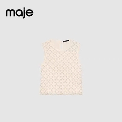 Áo gile lưới MAJE màu beirge