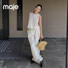 Áo gile lưới MAJE màu beirge