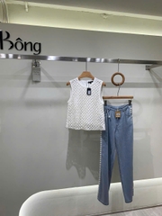 Áo gile lưới MAJE màu beirge