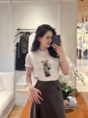 Tshirt Polo RL trắng gấu đính cườm