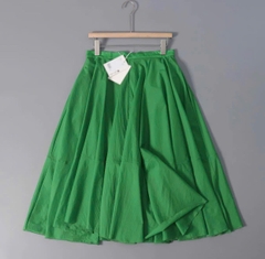 Chân váy midi COS xoè 2 màu chất poly