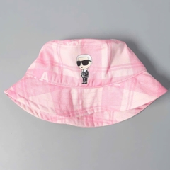 Mũ bucket Karl Largerfeld kẻ hồng