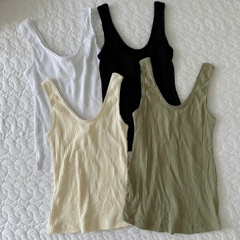 Áo thun tăm H&M viền ren 4 màu