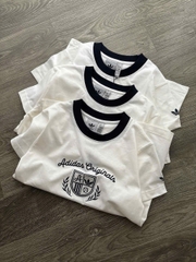 Tshirt ADIDAS trắng thêu ren chỉ đen