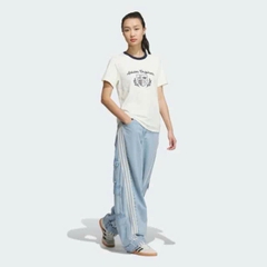 Tshirt ADIDAS trắng thêu ren chỉ đen