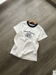 Tshirt ADIDAS trắng thêu ren chỉ đen