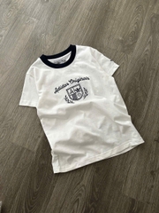 Tshirt ADIDAS trắng thêu ren chỉ đen