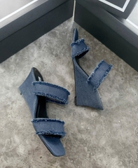 Guốc denim Karl Largerfeld