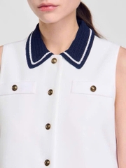 Đầm ngắn có cổ tương phản