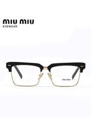 Kính Miumiu gọng vuông mắt đen viền vàng Sz54