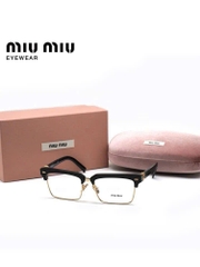Kính Miumiu gọng vuông mắt đen viền vàng Sz54