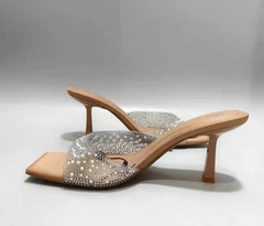 Guốc Zara quai trong bling nhũ bạc
