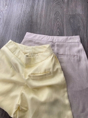Quần short Massimo Dutti linen cạp cao 2 màu
