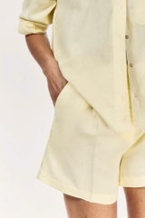 Quần short Massimo Dutti linen cạp cao 2 màu